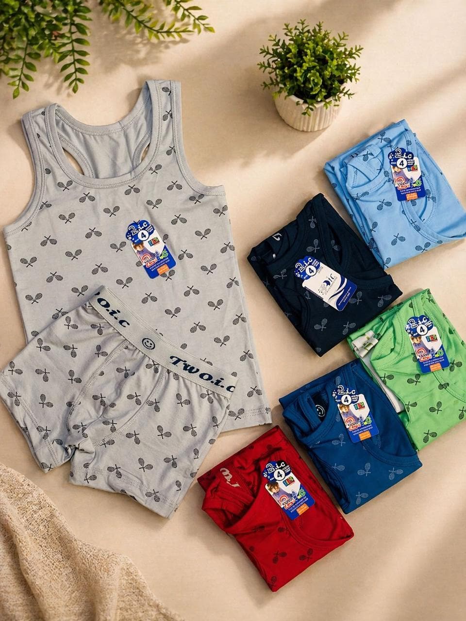 Boys' Vibrant Tank & Boxer Set