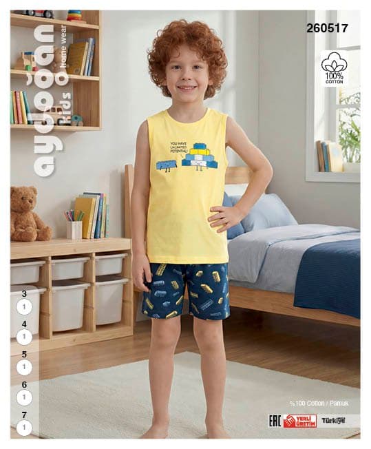 Boys' Yellow Lego Sleeveless Shorts Set