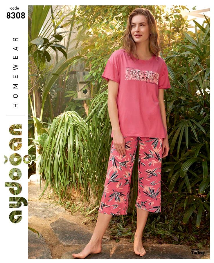 Pink Lifestyle Capri PJ Set