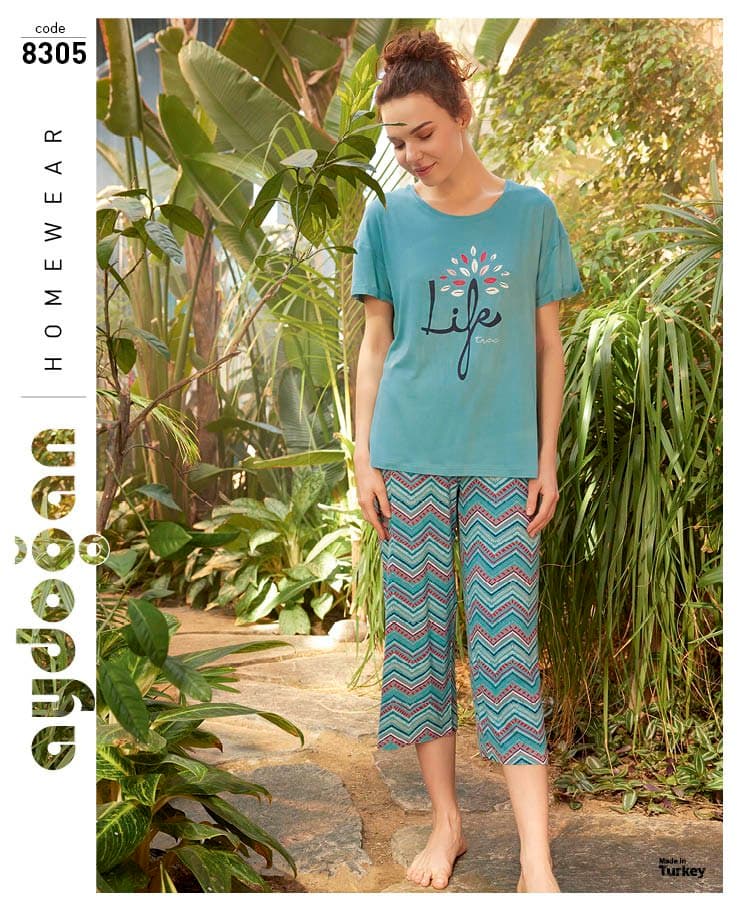 Teal Life Capri PJ Set