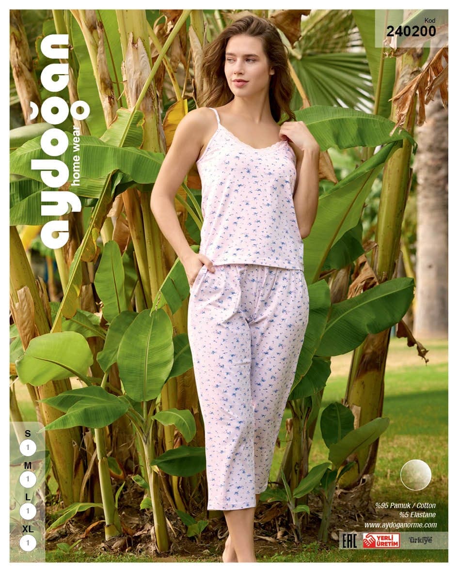Pink Floral Cami & Capri Set