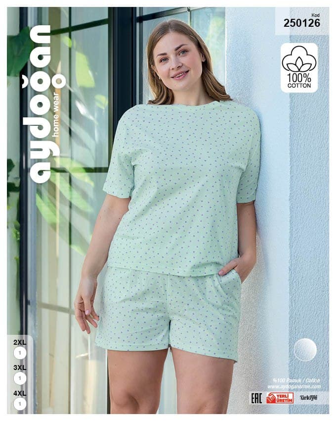 Blue Daisy Shorts Set (Plus)